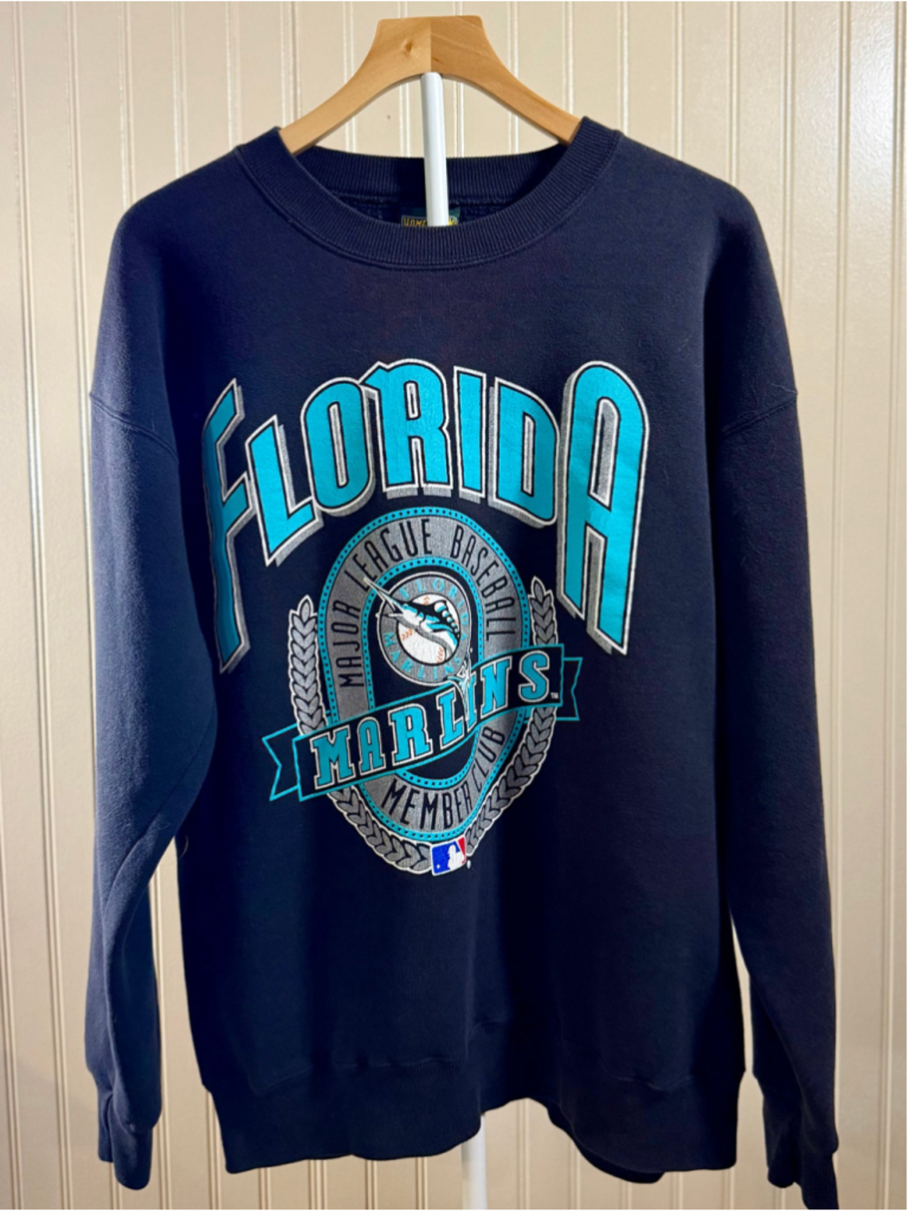 Vintage 90s Florida Marlins Sweatshirt MLB Made in USA XL Home Team